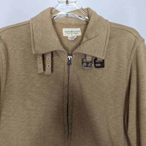 Denim & Supply Ralph Lauren Tan Full Zip Jacket Long Sleeve Pockets Size L - Picture 5 of 7